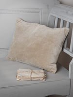 Velvet & Linen Rectangular Cushion - Oyster