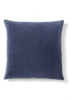 Velvet & Linen Square Cushion - Blue