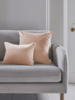 Velvet & Linen Square Cushion - Blush