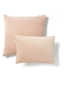 Velvet & Linen Square Cushion - Blush (Sample)