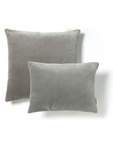 Velvet & Linen Square Cushion - Dove Grey (Sample)