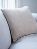 Velvet & Linen Square Cushion - Oyster