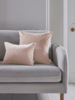Velvet & Linen Square Cushion Cover - Blush