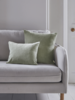 Velvet & Linen Square Cushion Cover- Sage
