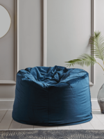 Velvet Oversized Beanbag - Navy