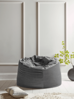 Velvet Oversized Beanbag - Smoke Grey