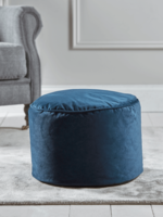 Velvet Pouffe - Navy