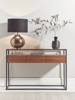 Walnut & Glass Console Table