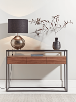 Walnut & Glass Console Table