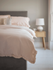 Washed Cotton Ruffle Double Duvet Cover - Soft Blush