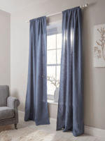 Washed Linen Curtain Pair - Indigo