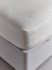 Washed Linen Double Fitted Sheet - Soft Grey (Sample)