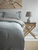 Washed Linen Fitted Sheet Double - Dusky Sage (Sample)