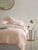 Washed Linen Fitted Sheet Double - Soft Blush