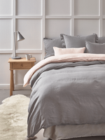 Washed Linen Kingsize Fitted Sheet - Smoke Grey (Sample)