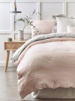 Washed Linen Kingsize Fitted Sheet - Soft Blush