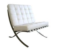 Leather Barcelona Chair with Chrome Frame