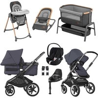 Bugaboo Fox 3 Complete Luxury Travel System & Nursery Bundle,  Graphite + Stormy Blue
