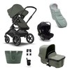 Bugaboo Fox 3 Ready-To-Go 6 Piece Bundle,  Black + Forest Green