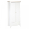 CuddleCo Clara 2 Door Double Wardrobe,  White/Ash