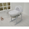 Cuddles Collection Grey Wicker Moses Basket