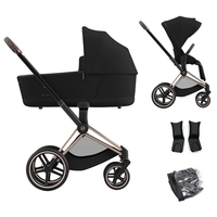 Cybex Priam Complete Pram Deep Black,  Rose Gold Chassis