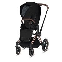 Cybex Priam Complete Pushchair Deep Black - Rose Gold Chassis