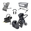 iCandy Peach 7 Essential iSize Travel System & Starter Nursery Bundle including Isofix Base,  Dark Grey Phantom