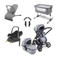 iCandy Peach 7 Essential iSize Travel System & Starter Nursery Bundle including Isofix Base,  Light Grey Phantom