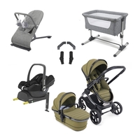 iCandy Peach 7 Essential iSize Travel System & Starter Nursery Bundle including Isofix Base,  Olive Phantom