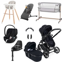 iCandy Peach 7 Premium iSize Travel System & Starter Nursery Bundle including Isofix Base,  Black Edition