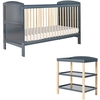 Ickle Bubba Coleby Classic Cot Bed and Open Changer,  Scandi Grey