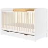 Ickle Bubba Coleby Classic Cot Bed,  Under Drawer and Cot Top Changer,  Scandi White and Pine