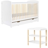 Ickle Bubba Coleby Classic Cot Bed,  Under Drawer and Open Changer,  Scandi White