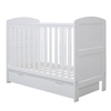 Ickle Bubba Coleby Mini Cot Bed & Under Drawer,  White