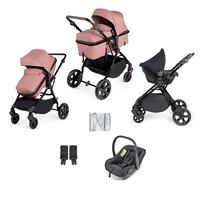 Ickle Bubba Comet 3-In-1 Travel System with Astral Car Seat,  Black / Dusky Pink / Black