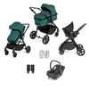 Ickle Bubba Comet 3-In-1 Travel System with Astral Car Seat,  Black / Teal / Black