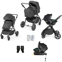 Ickle Bubba Comet All-in-One i-Size Travel System with ISOFIX Base,  Black / Black / Black