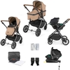 Ickle Bubba Cosmo All-in-One i-Size Travel System with ISOFIX Base,  Gunmetal / Desert / Tan