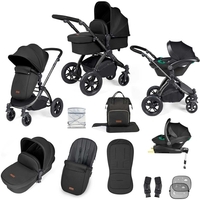Ickle Bubba Stomp Luxe All-in-One Premium i-Size Travel System with ISOFIX Base,  Black / Midnight / Black