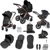 Ickle Bubba Stomp Luxe All-in-One Premium i-Size Travel System with ISOFIX Base,  Bronze / Midnight / Black