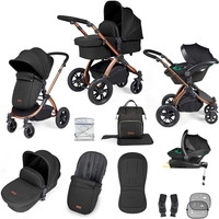 Ickle Bubba Stomp Luxe All-in-One Premium i-Size Travel System with ISOFIX Base,  Bronze / Midnight / Black
