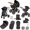 Ickle Bubba Stomp Luxe All-in-One Premium i-Size Travel System with ISOFIX Base,  Bronze / Midnight / Tan