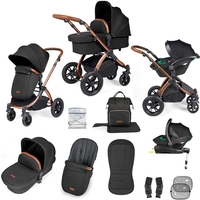 Ickle Bubba Stomp Luxe All-in-One Premium i-Size Travel System with ISOFIX Base,  Bronze / Midnight / Tan