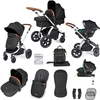 Ickle Bubba Stomp Luxe All-in-One Premium i-Size Travel System with ISOFIX Base,  Silver / Midnight / Tan