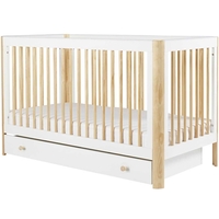 Ickle Bubba Tenby Classic Cot Bed with Under Drawer,  Scandi White