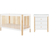 Ickle Bubba Tenby Cot Bed and Changing Unit,  Scandi White