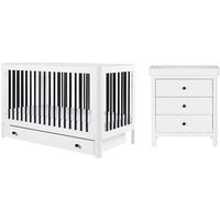 Ickle Bubba Tenby Cot Bed,  Under Drawer and Changing Unit,  Mono