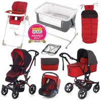 Jane Complete Nursery & Travel System Bundle,  Red