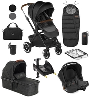 Jane Crosslight + Micro Pro + Koos iSize R1 - 10 Piece Travel System Bundle,  Cold Black